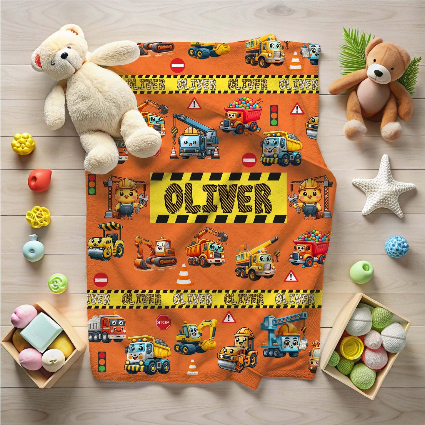 Construction Vehicles Blanket