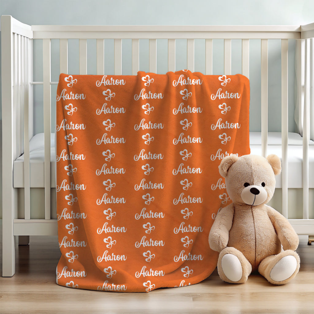 Name Blanket with Hearts