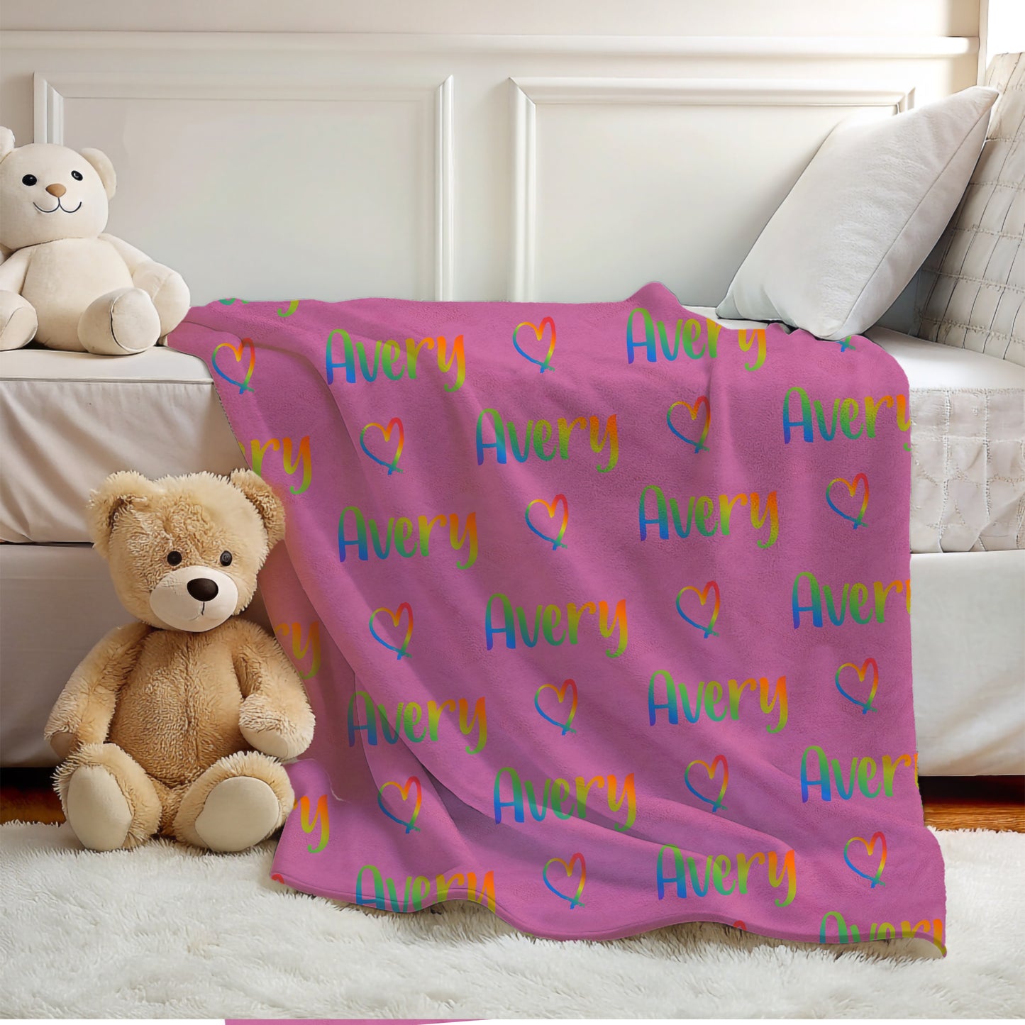Rainbow Name Blanket
