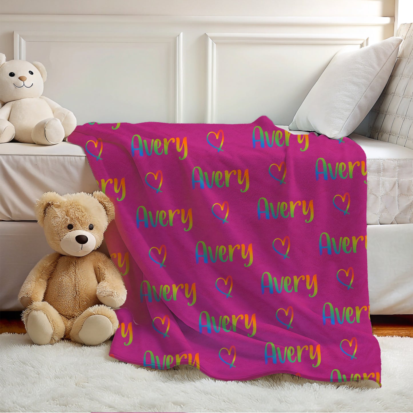 Rainbow Name Blanket