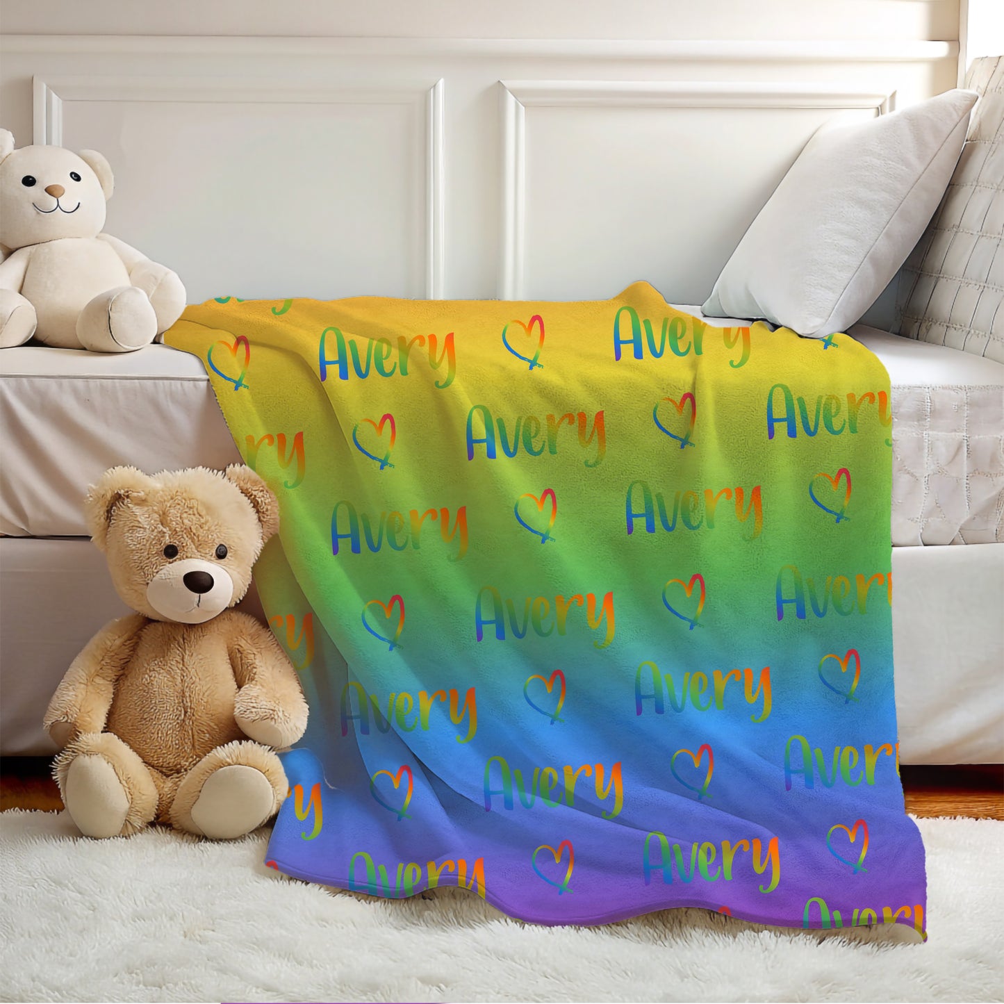 Rainbow Name Blanket