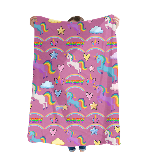 Rainbow Name Blanket
