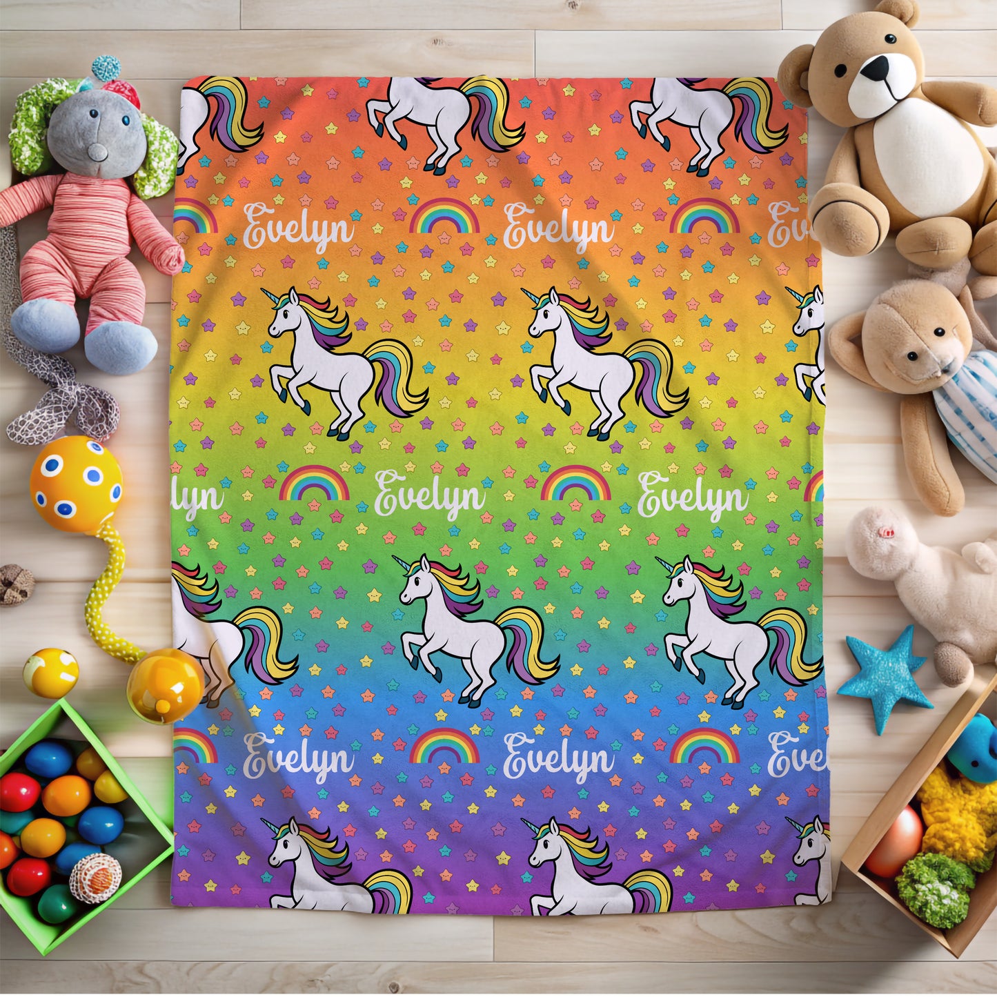 Personalized Kids Unicorn Blanket with Name