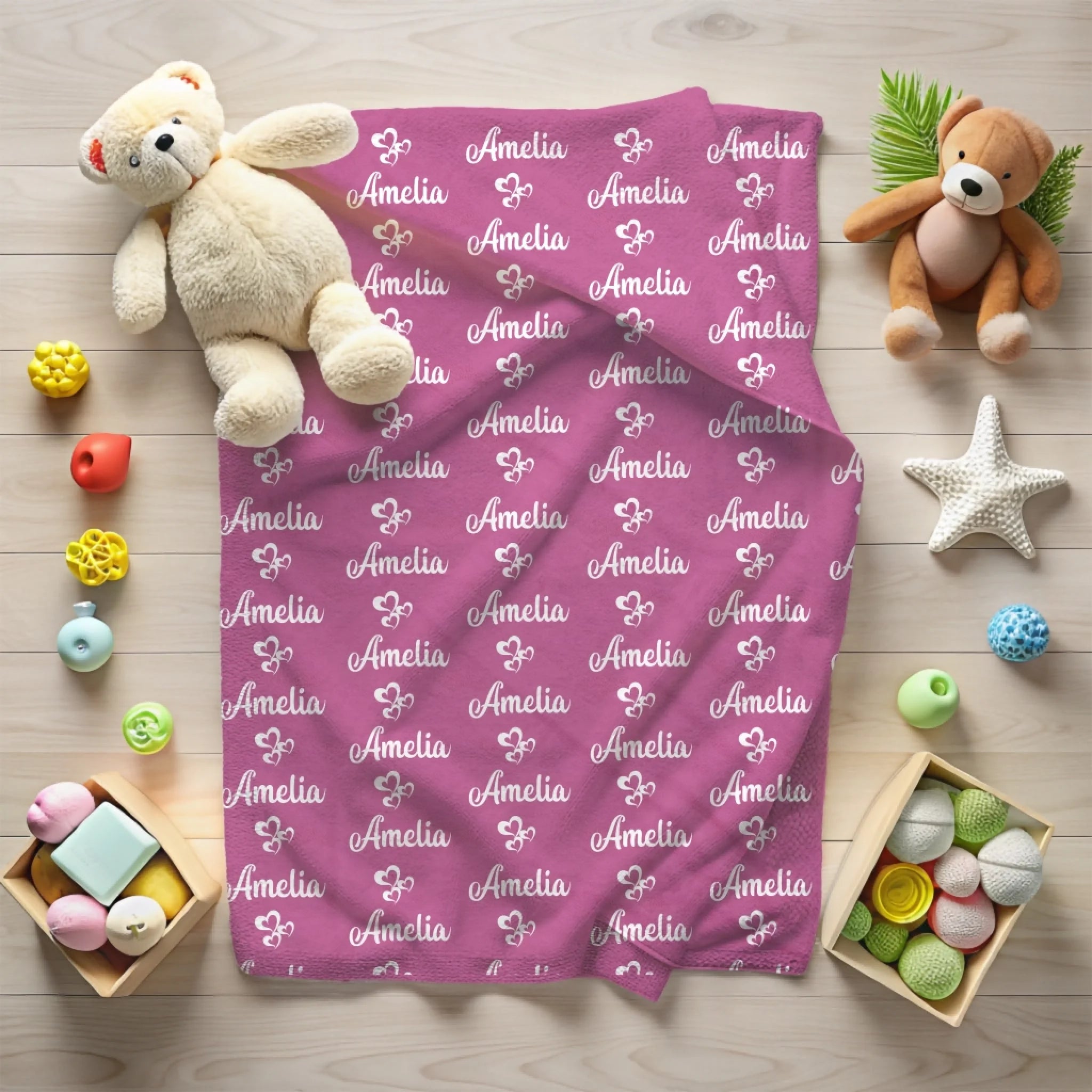 Name heart blanket - Light Pink 2