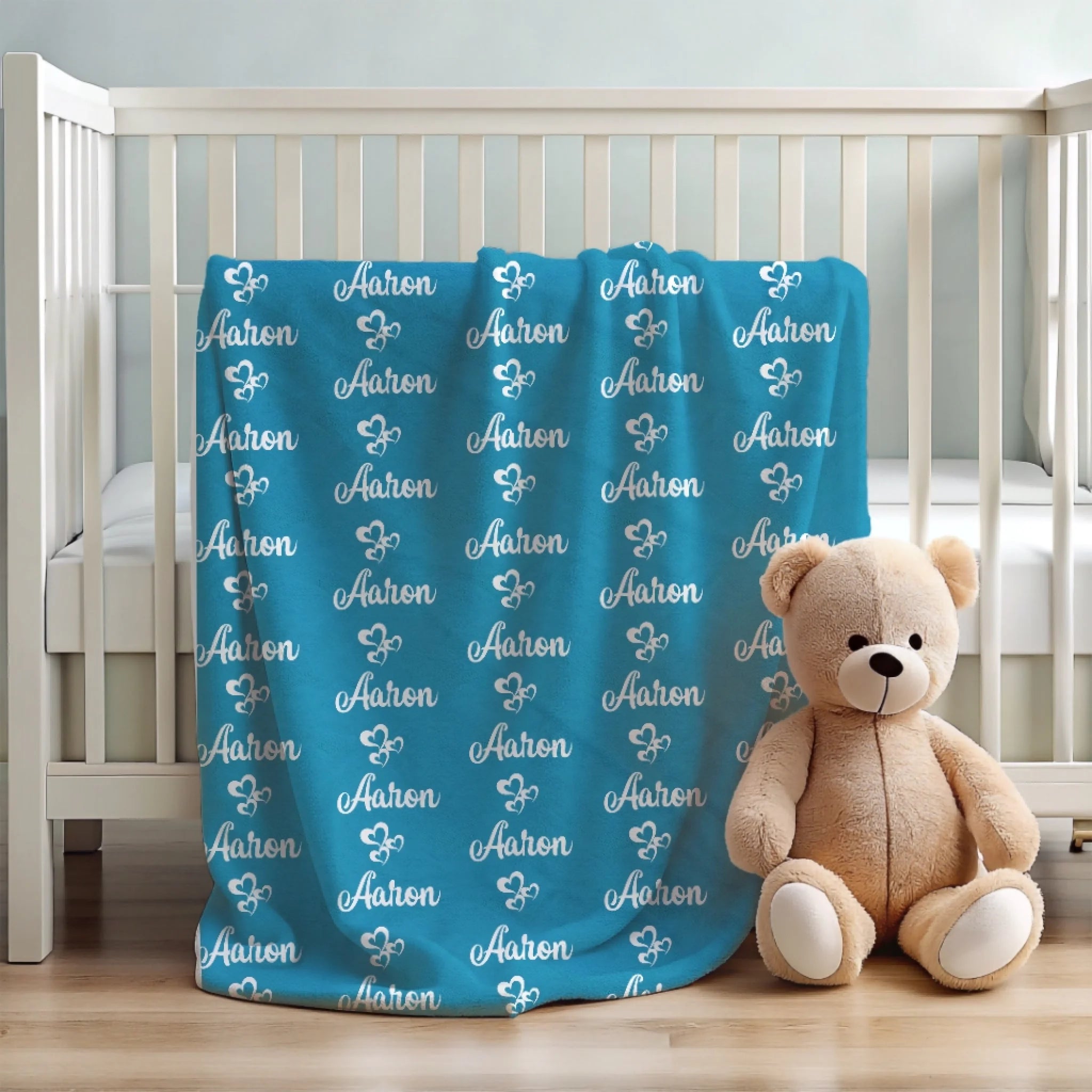 Name heart blanket - Turquoise 5