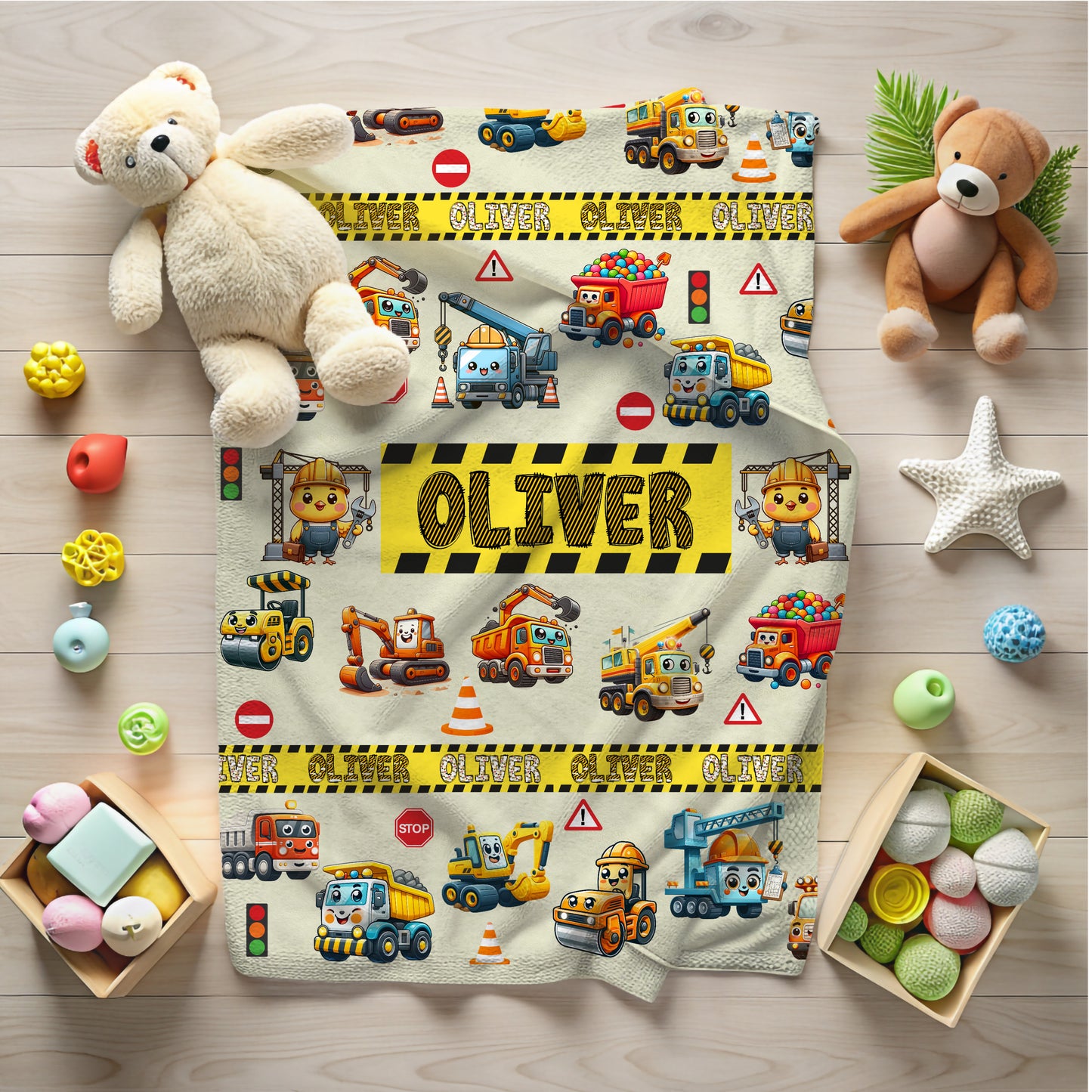 Construction Vehicles Blanket