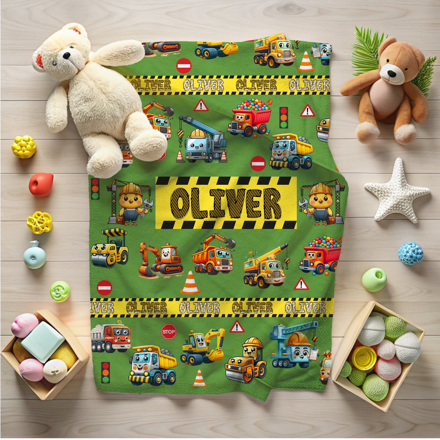 Construction Vehicles Blanket