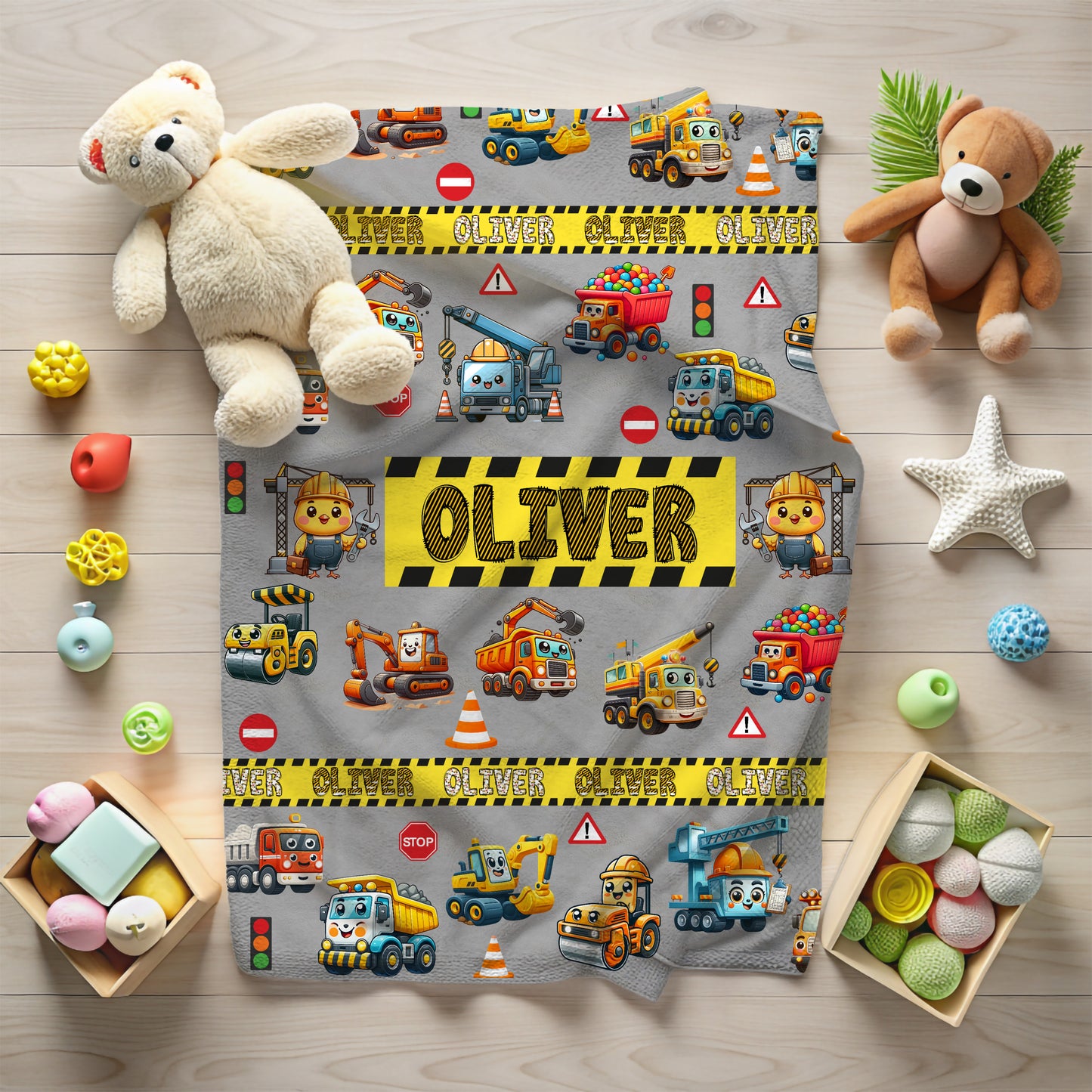 Construction Vehicles Blanket