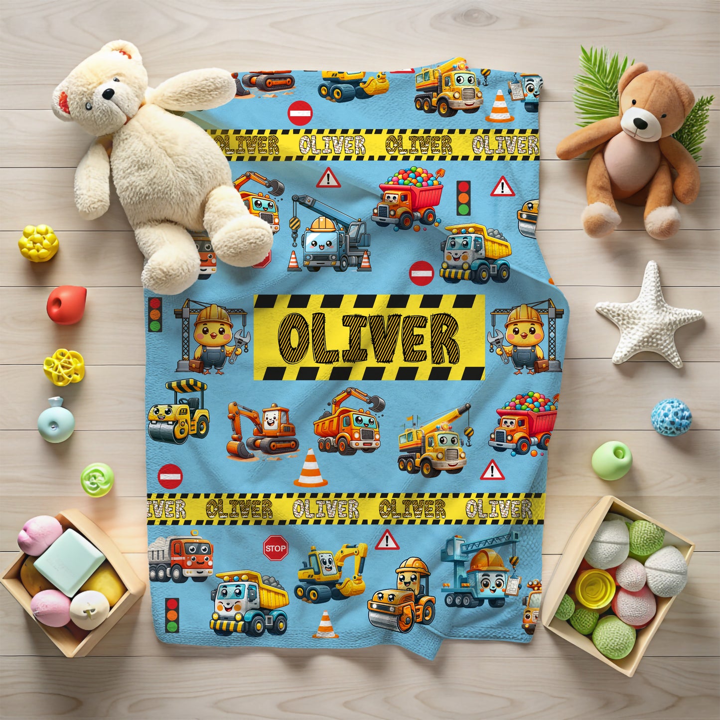 Construction Vehicles Blanket