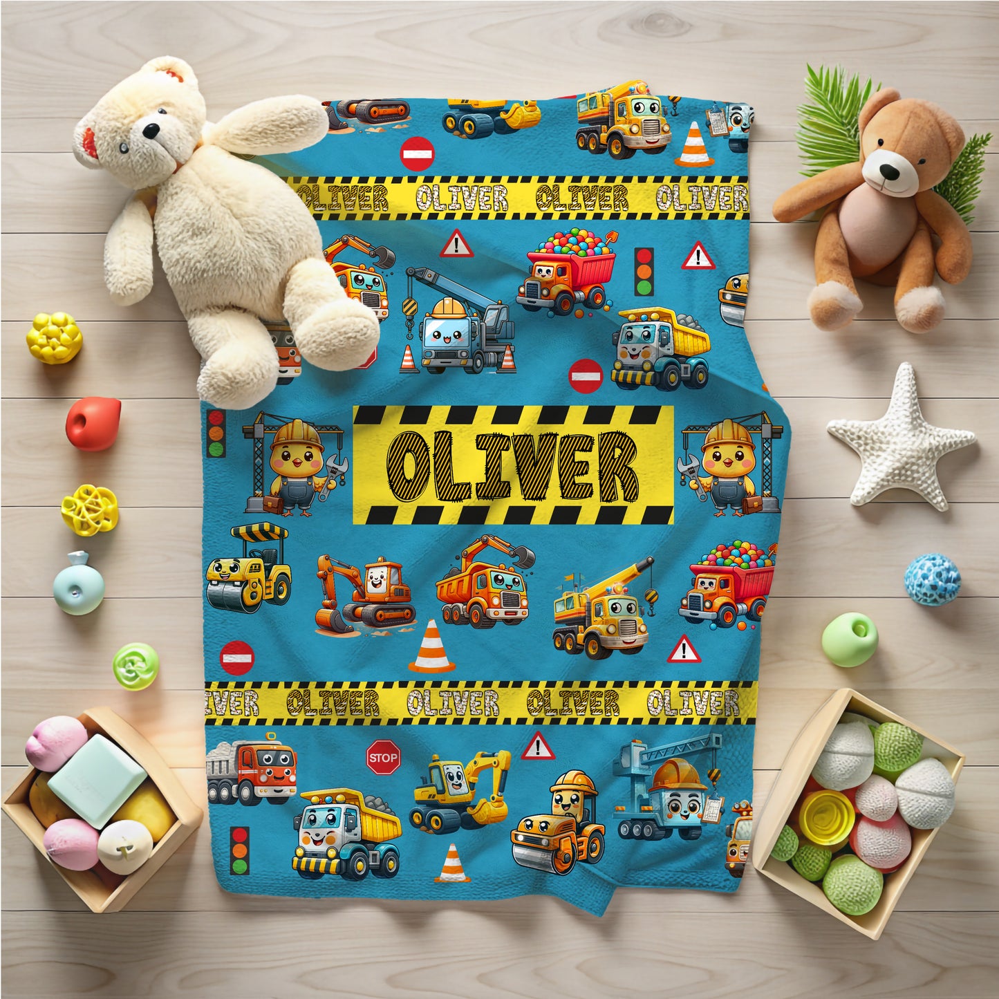 Construction Vehicles Blanket