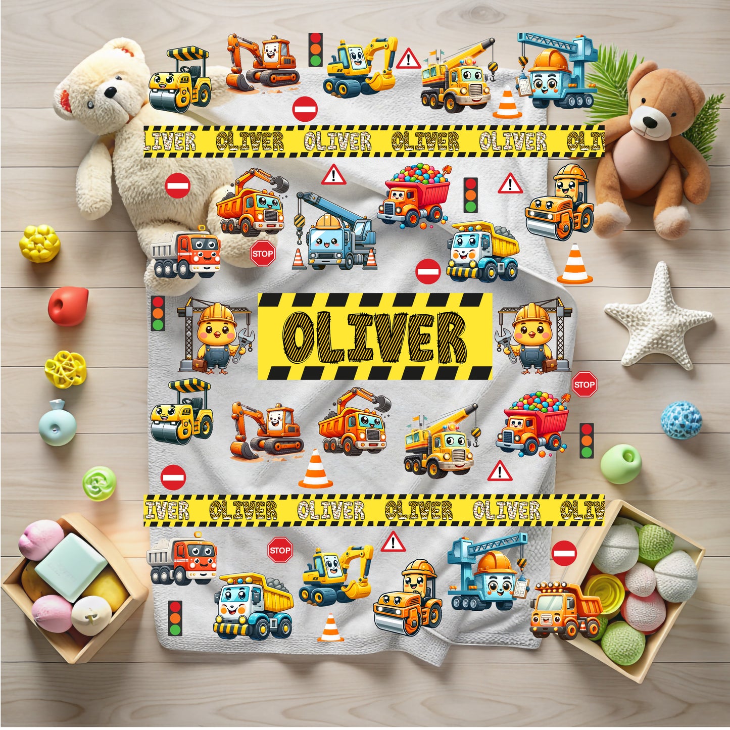Construction Vehicles Blanket