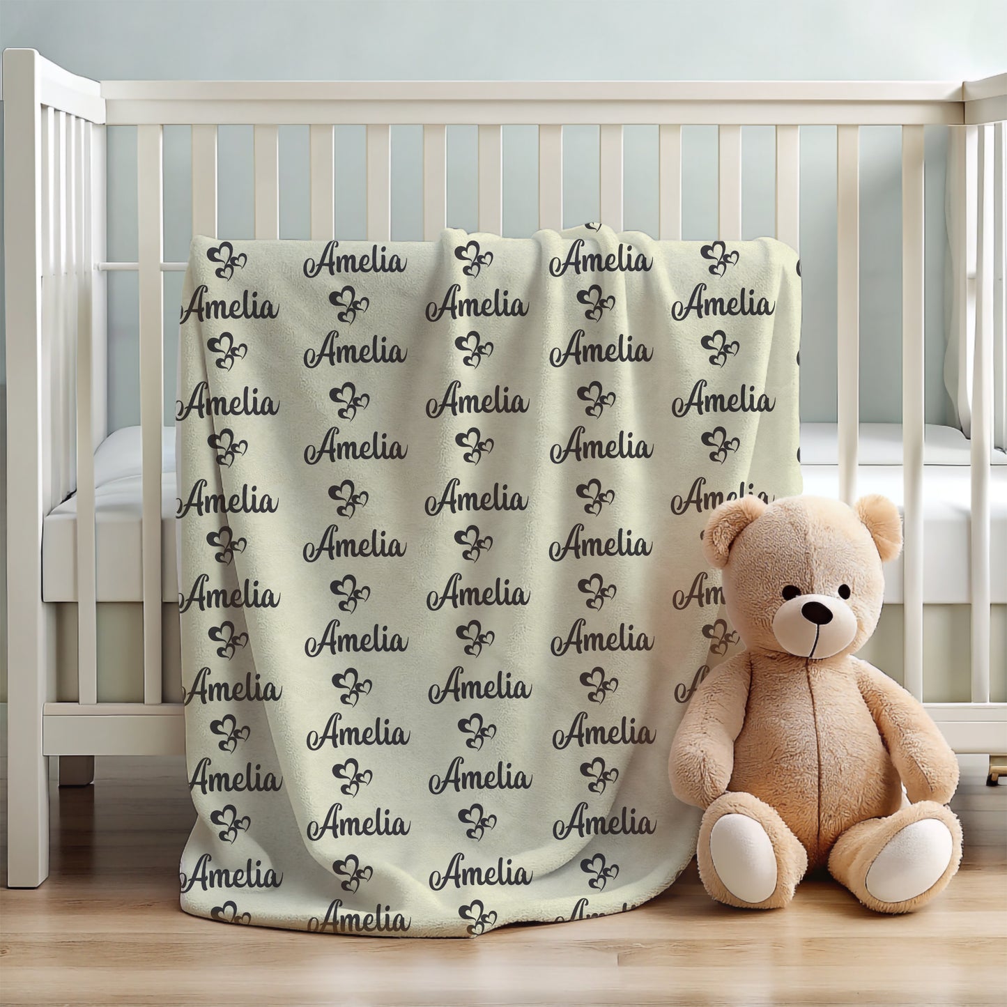 Name Blanket with Hearts
