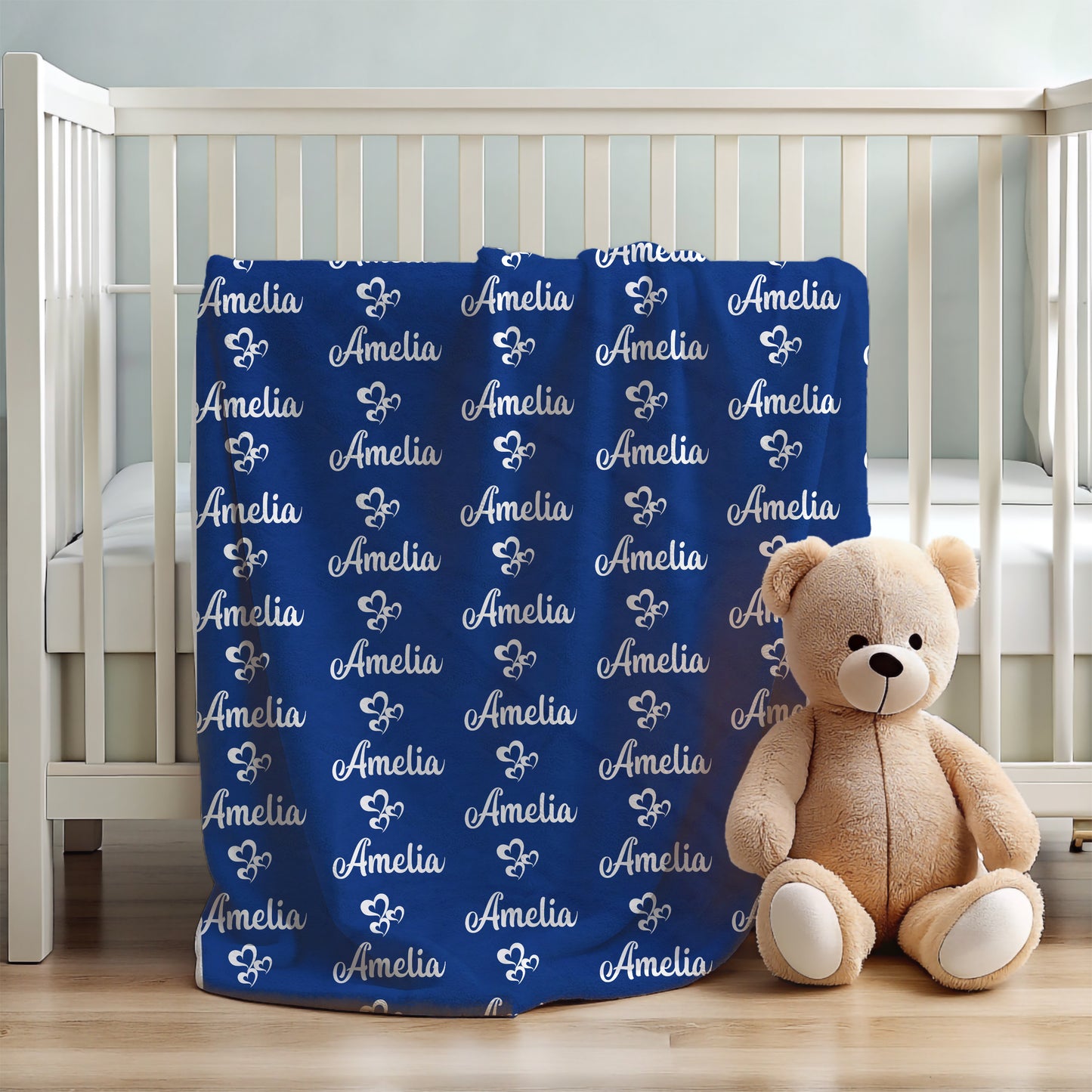 Name Blanket with Hearts