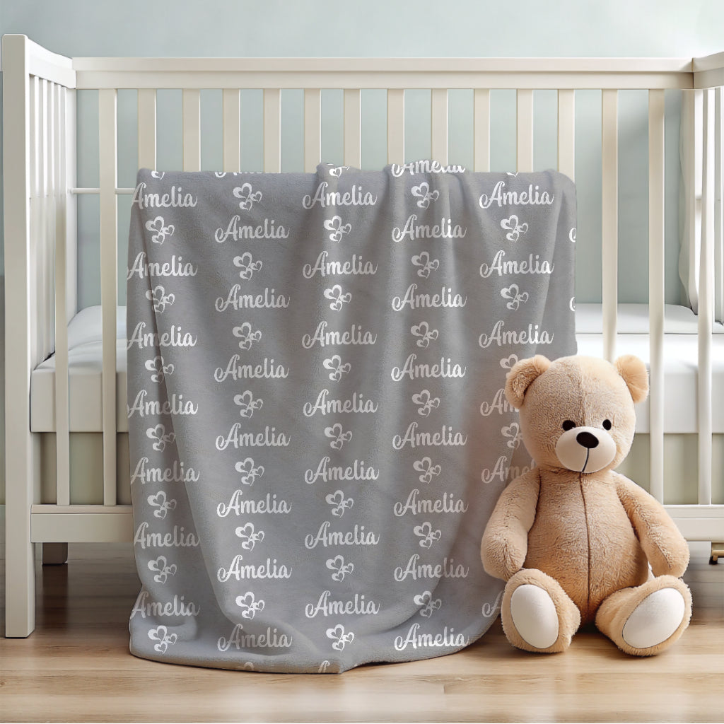 Name Blanket with Hearts