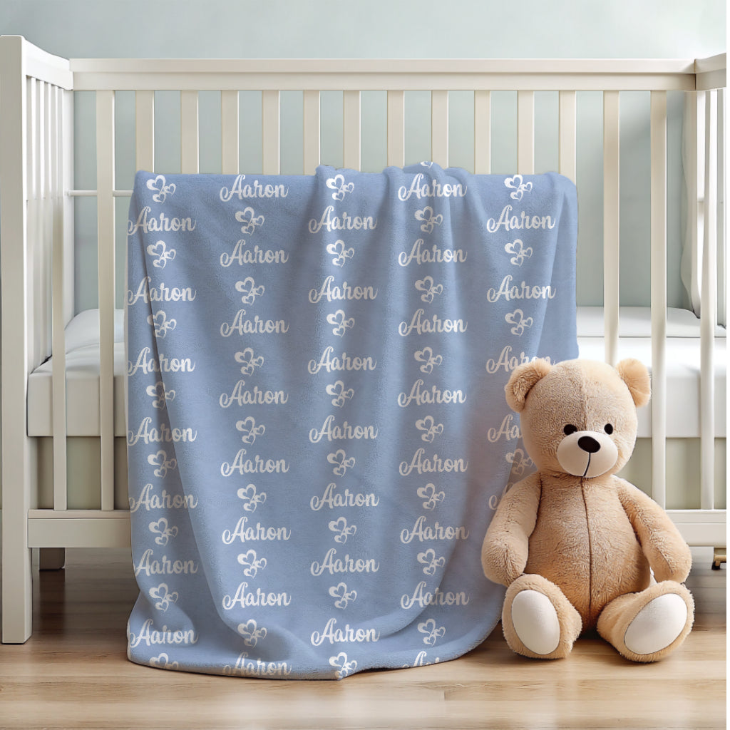 Name Blanket with Hearts