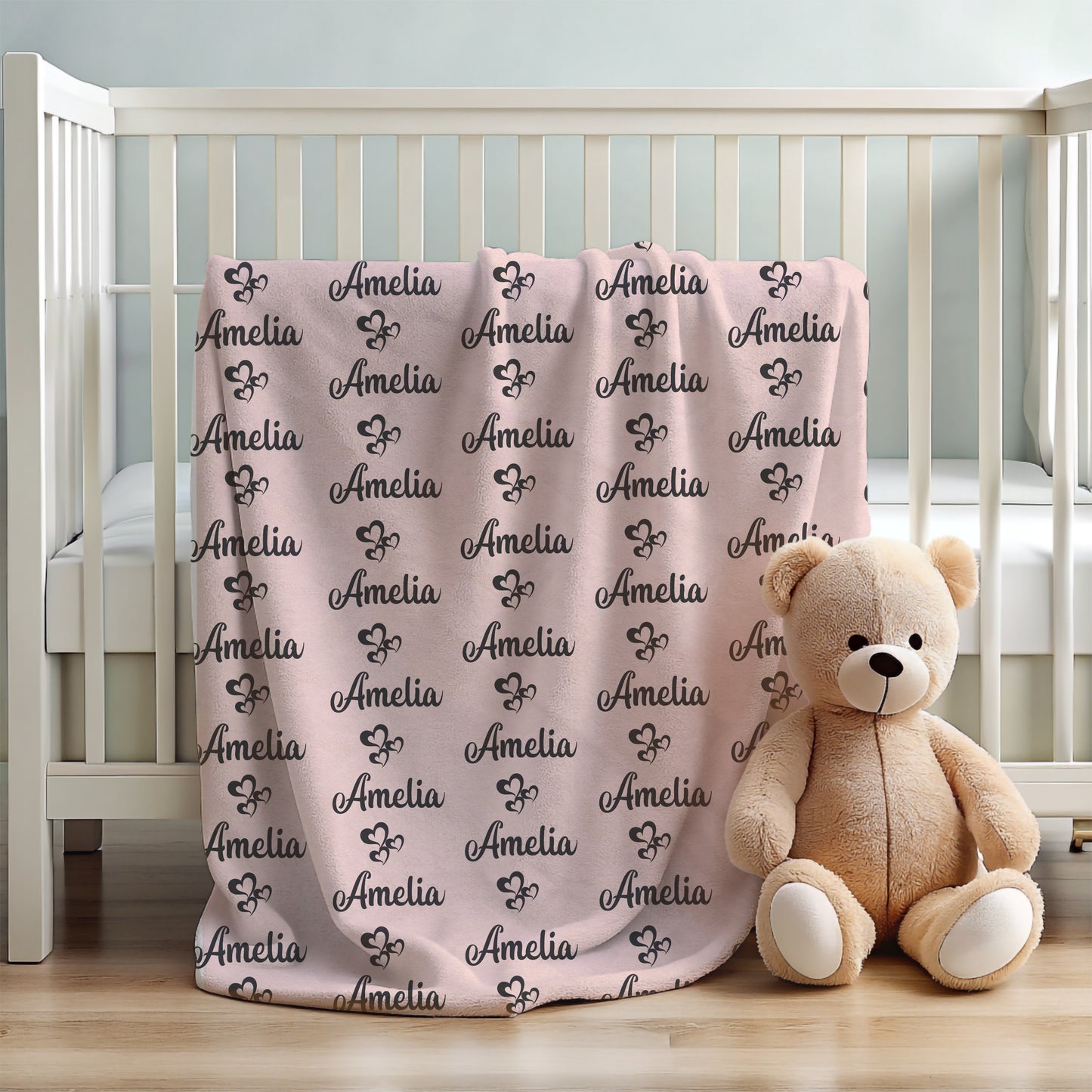 Name Blanket with Hearts
