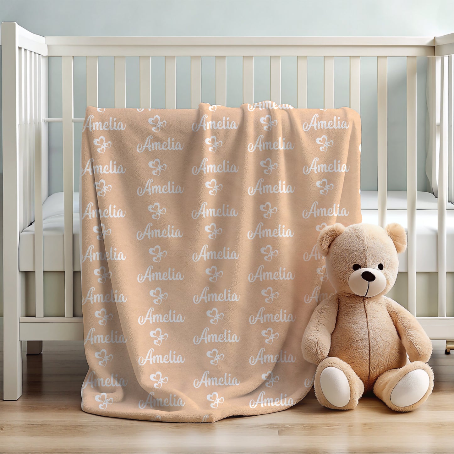 Name Blanket with Hearts