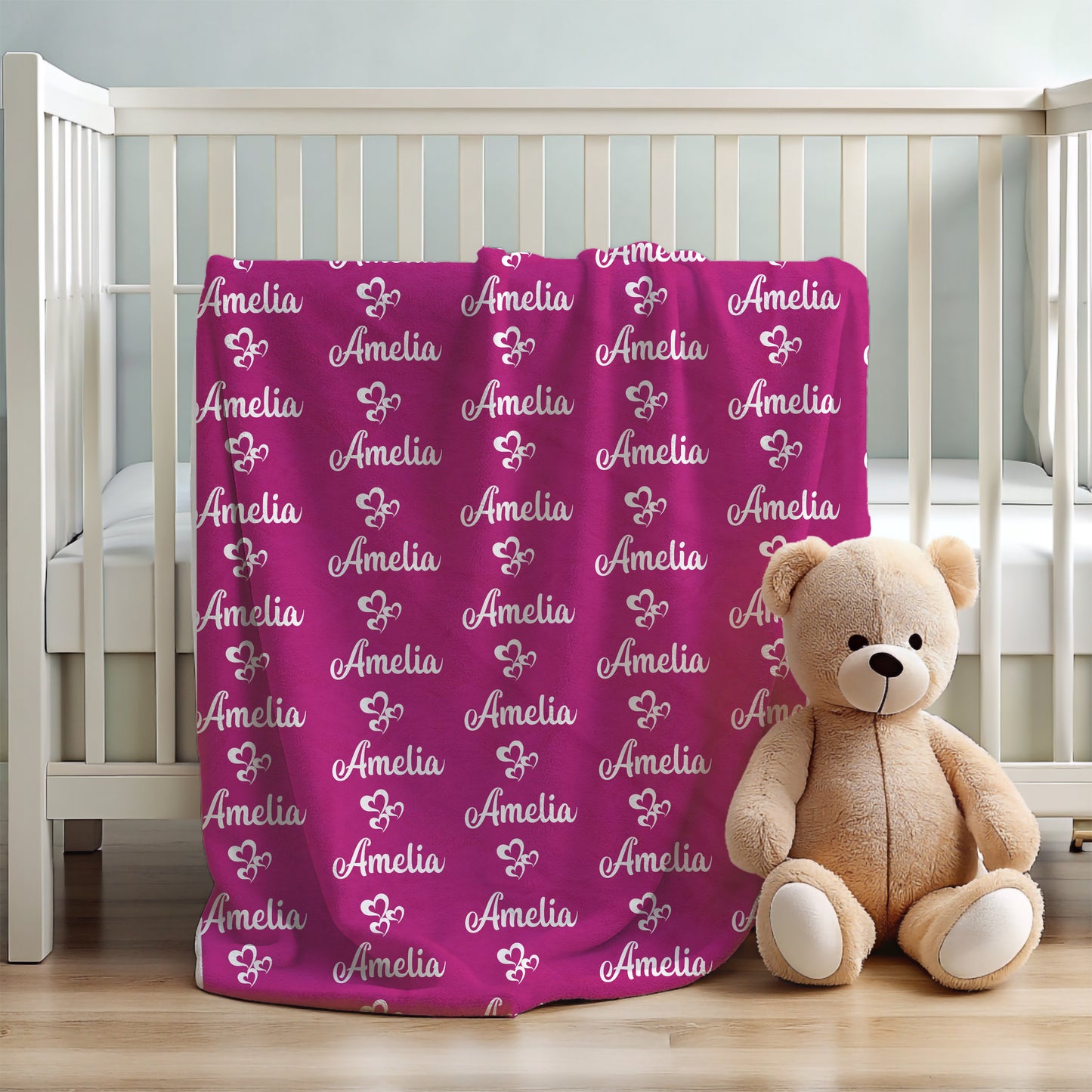 Name Blanket with Hearts