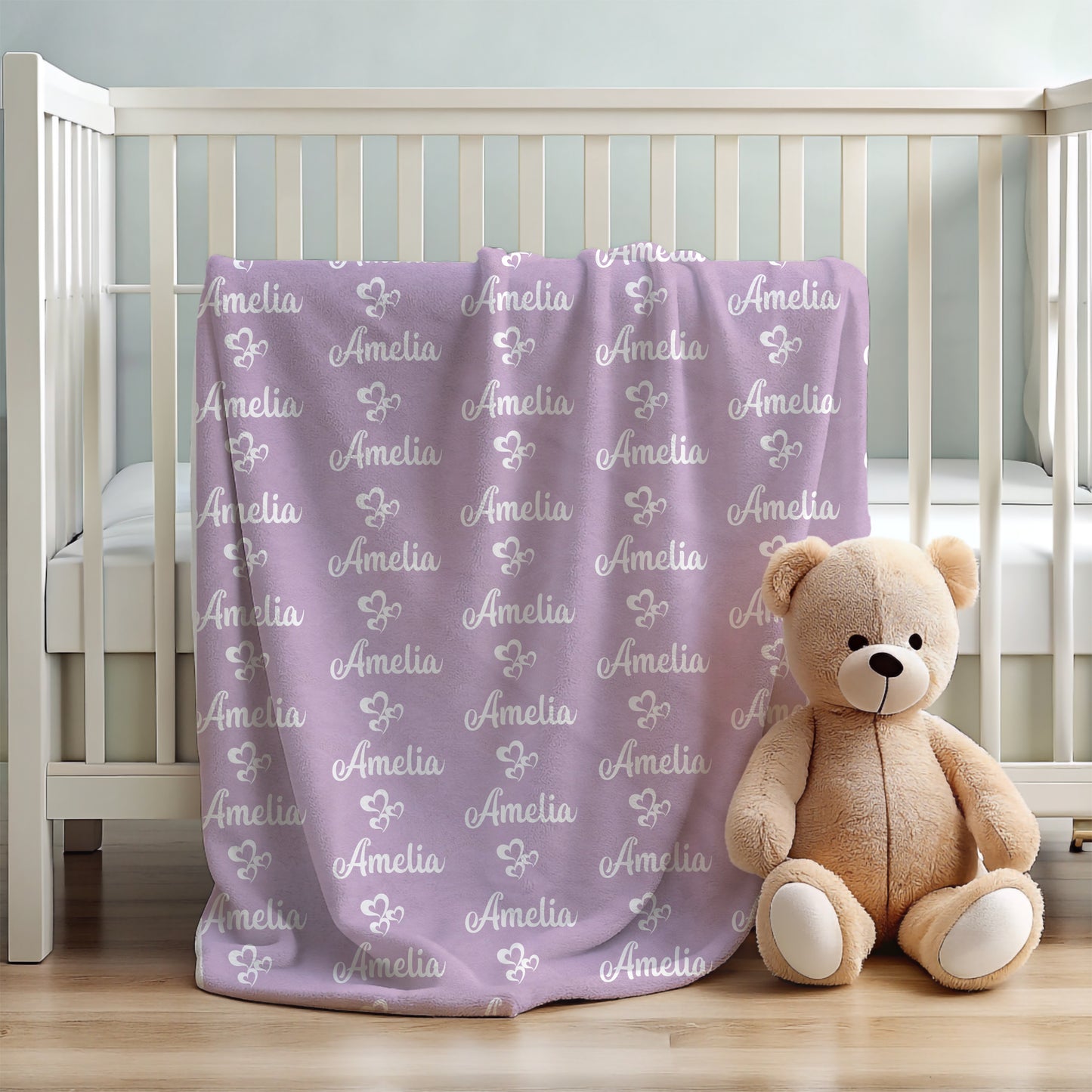 Name Blanket with Hearts