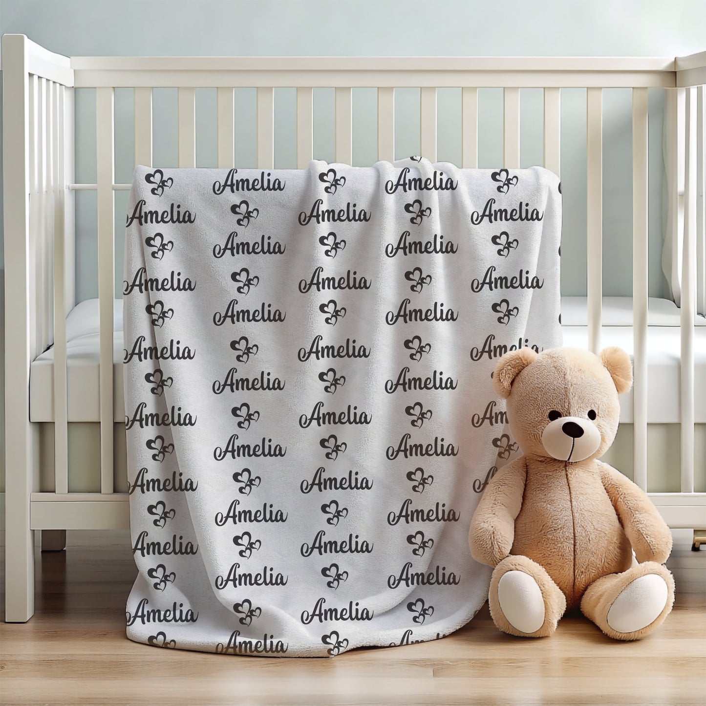 Name Blanket with Hearts
