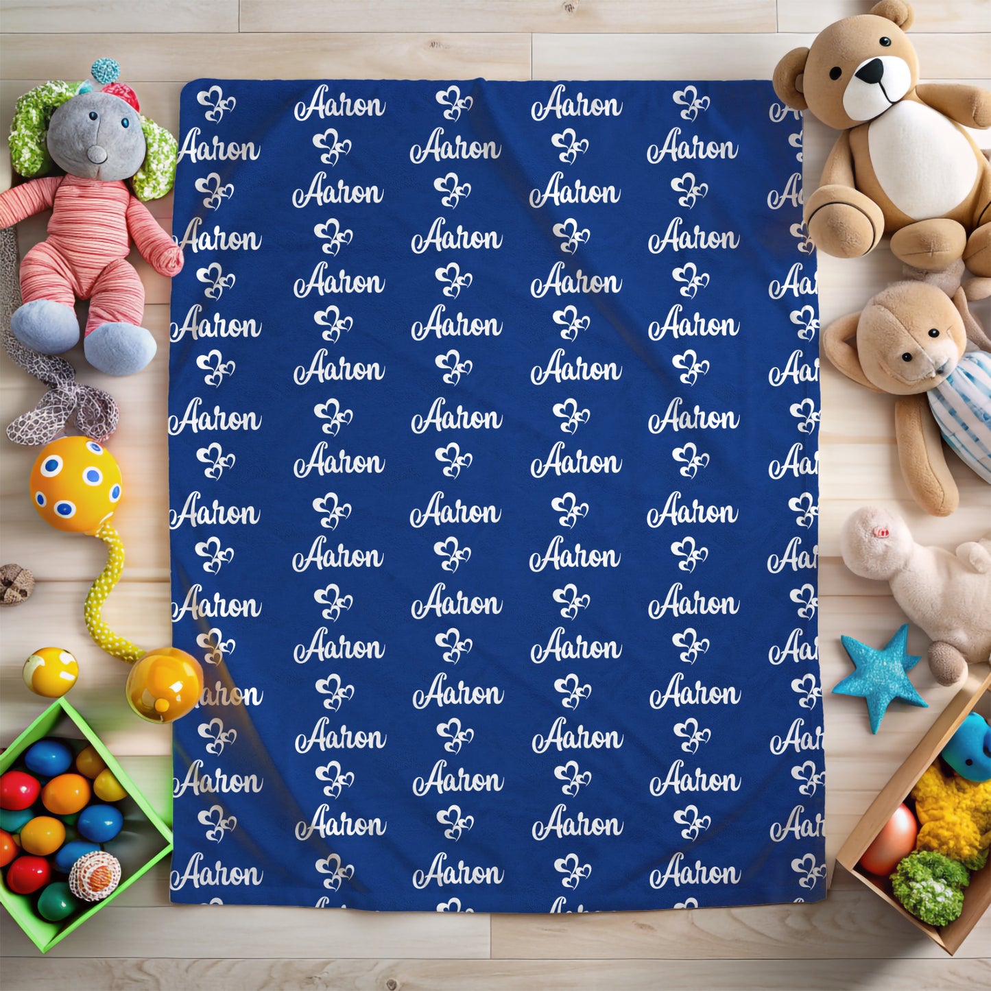 Name Blanket with Hearts