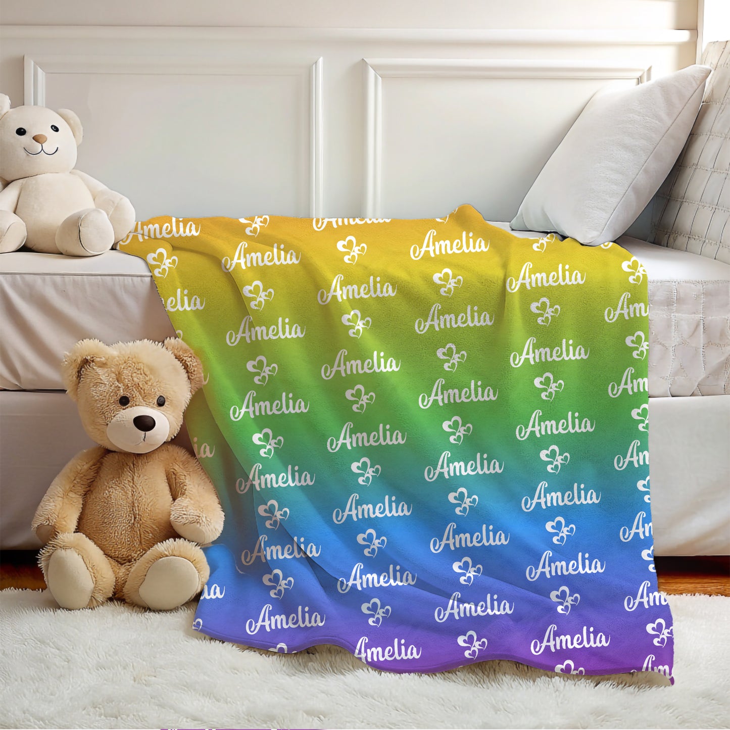 Name Blanket with Hearts