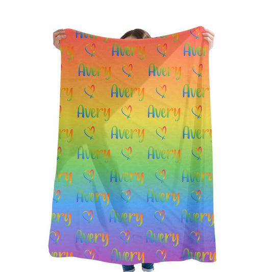 Rainbow Name Blanket