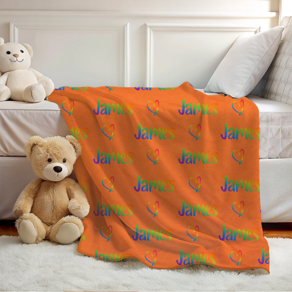 Rainbow Name Blanket