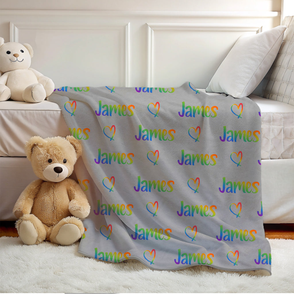 Rainbow Name Blanket
