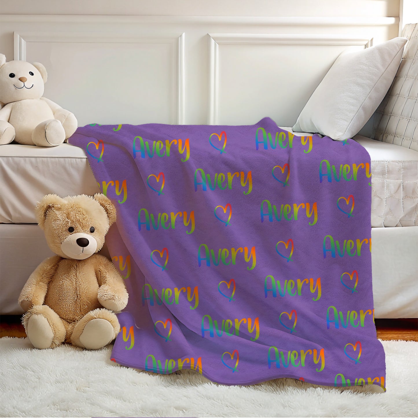Rainbow Name Blanket