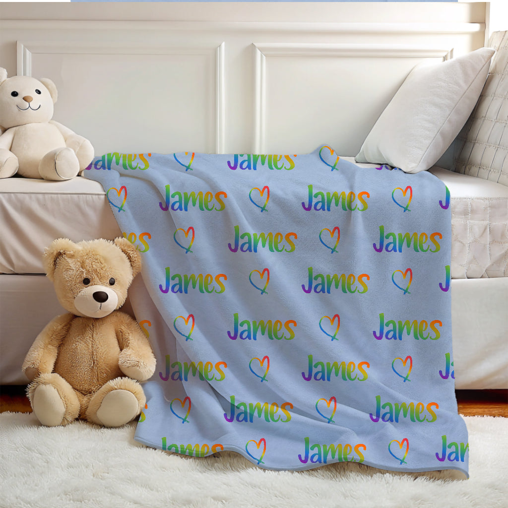 Rainbow Name Blanket