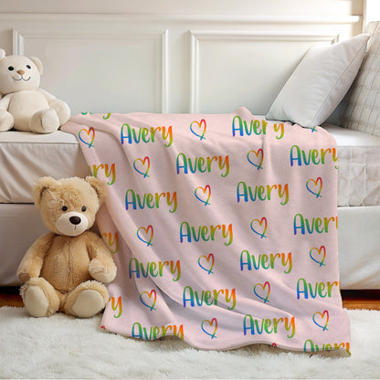 Rainbow Name Blanket