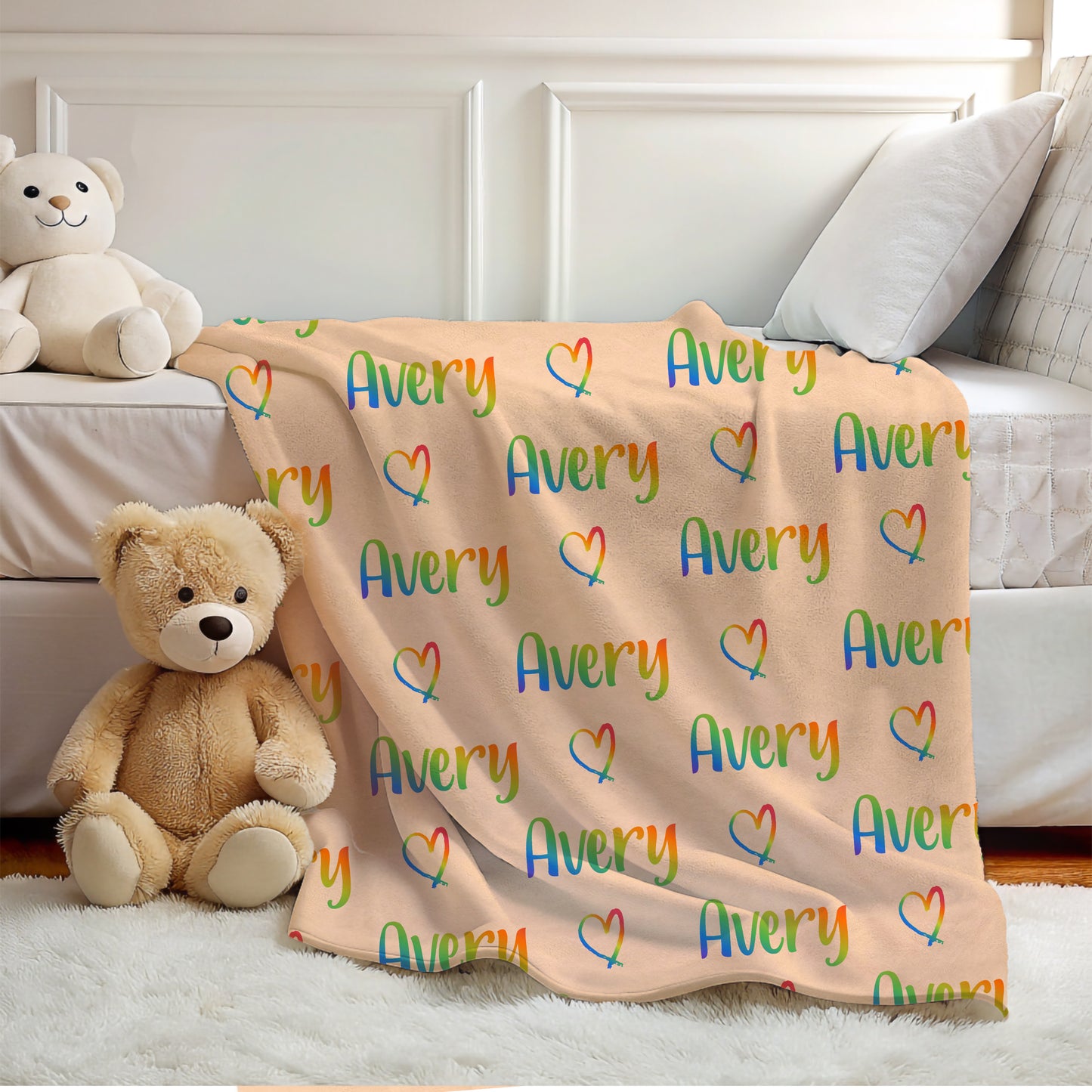 Rainbow Name Blanket
