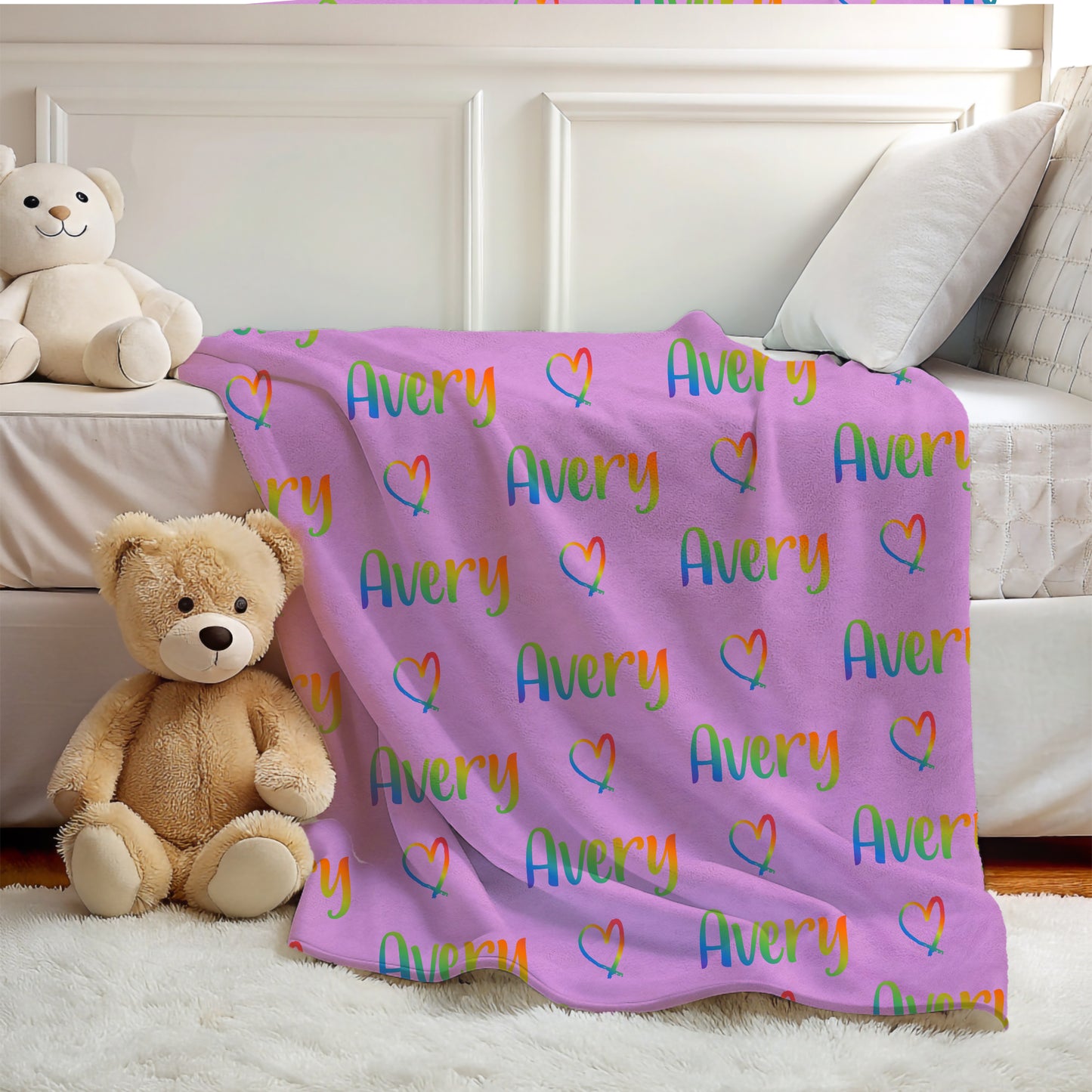 Rainbow Name Blanket