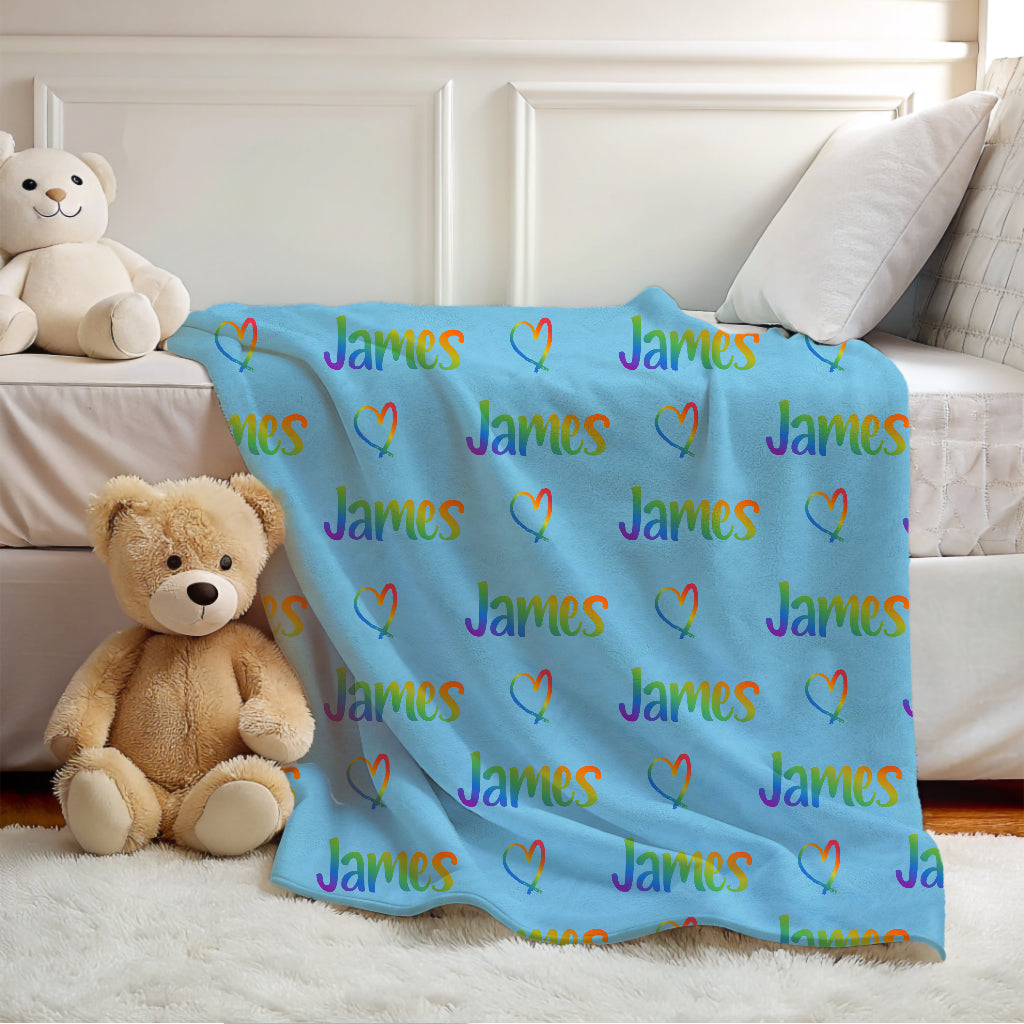 Rainbow Name Blanket