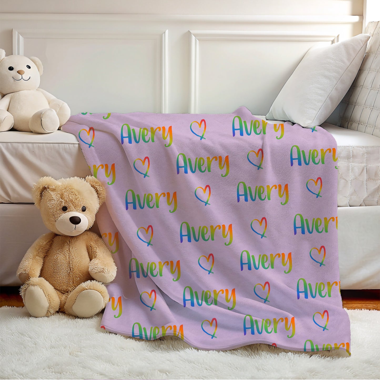 Rainbow Name Blanket