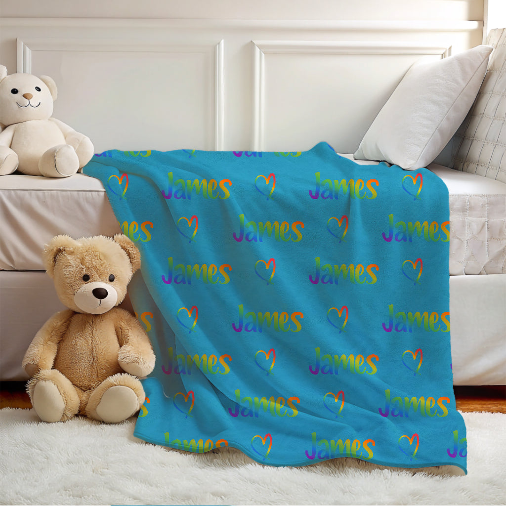 Rainbow Name Blanket