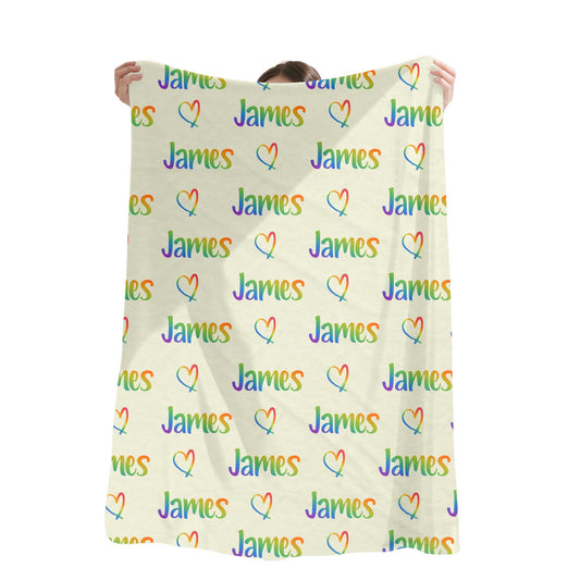 Rainbow Name Blanket